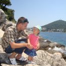 Moja kćer i ja uživamo u suncu